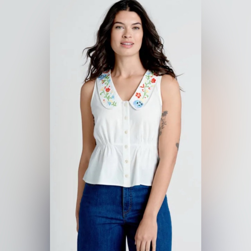Mod Cloth Embroidered Blouse Size 2X